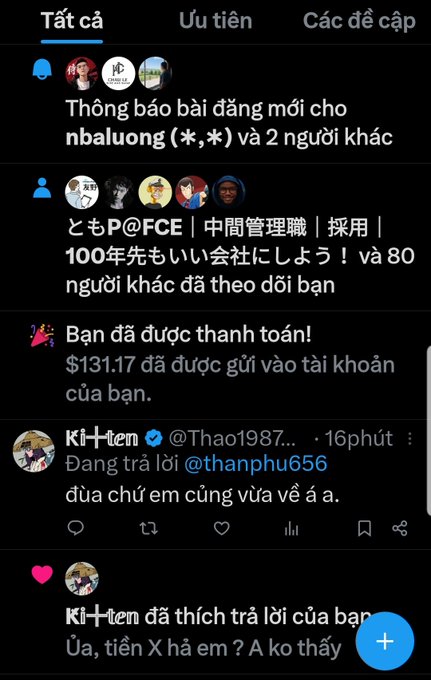The image shows a social media feed of a Twitter account. The account has multiple posts, including one that says "Woke up at 07:07. I suddenly widened my eyes in disbelief, Can't believe this time I got paid nearly x2." The account also has several other posts and mentions the post's creator on their profile picture.