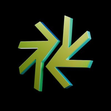 A 3D lime-green geometric symbol resembling the Kaspa (KAS) cryptocurrency logo is displayed against a black background. The angular, star-like icon visually represents the Kaspa blockchain network featured in the WSX News announcement regarding Igra Labs' expansion of Kaspa-native DeFi via Tangem hardware wallet integration.