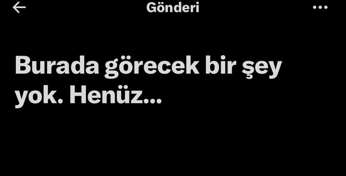 The image shows a dark-themed screenshot of an X (Twitter) post page titled "Gönderi" (Turkish for "Post") with a back arrow and menu options at the top, displaying the message "Burada görecek bir şey yok. Henüz..." ("Nothing to see here. Yet..."). This visual supports the post's claim that Pumpfun deleted their post, showing the empty placeholder message users see when a post has been removed from the platform.