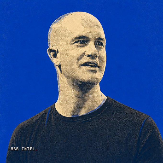 A stylized portrait illustration of a bald man wearing a dark t-shirt against a blue background, with 'MSB INTEL' text in the corner.
