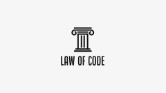 A simple black-and-white logo featuring a classical column icon above the text "LAW OF CODE" on a plain white background. The minimalist design visually frames the post's discussion of data guardrails for in-house legal teams using AI, as shared by Coinbase's VP of Legal.