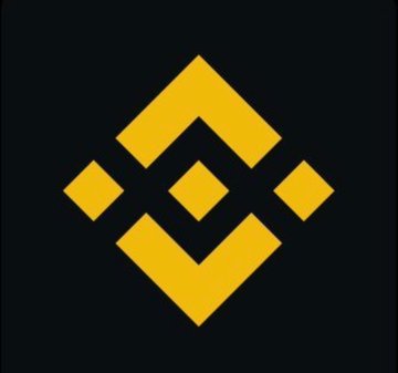 The yellow Binance logo displayed on a black background.