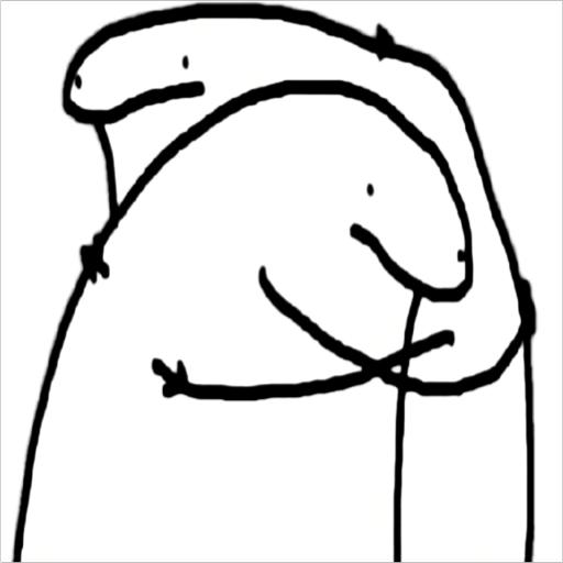 A simple black-and-white cartoon drawing depicting a figure performing oral sex on another figure.