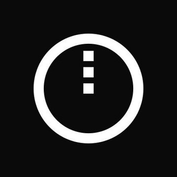 The image shows a simple white circular outline containing three vertically stacked white squares, resembling a minimalist loading, privacy, or network-status icon on a black background. It does not contain any visible text, numbers, tickers, or labels.
