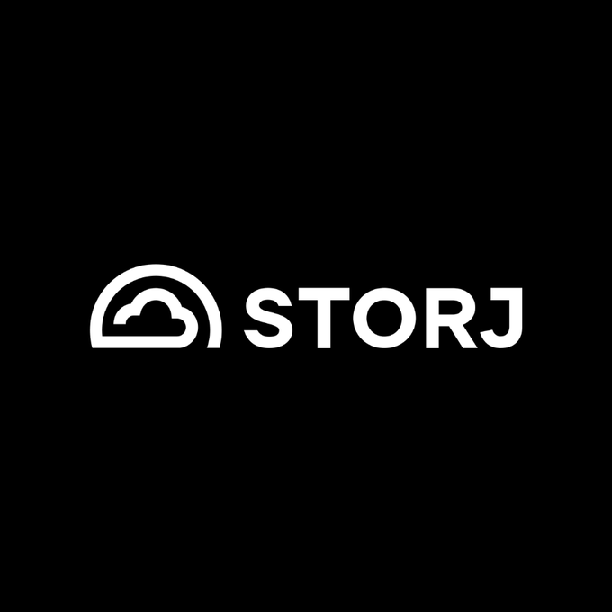 The image displays the Storj logo in white on a black background, featuring a stylized cloud icon within a semicircle next to the bold "STORJ" wordmark. This branding relates to the announcement of Storj, the decentralized cloud storage provider, filing for Chapter 11 bankruptcy while seeking to preserve its network and explore ownership options for STORJ tokenholders.