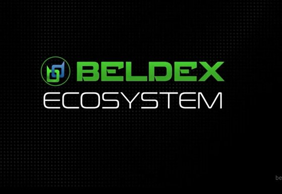 A logo graphic for 'BELDEX ECOSYSTEM' displayed in green and white text on a black dotted background.
