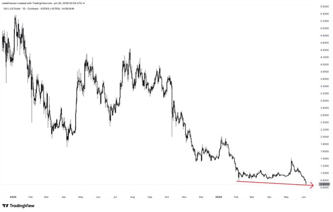 The image shows a line chart of a declining stock price from January 1st to December 31st, 2006. The downward trend is evident as the line moves from high to low levels across different months. The context provided hints at a bear market situation where shares have dropped significantly over time. This kind of market can make it difficult for speculative trading strategies, like bullish setups, to succeed due to the lack of upward momentum and investor sentiment, which are typically stronger in bullish markets.