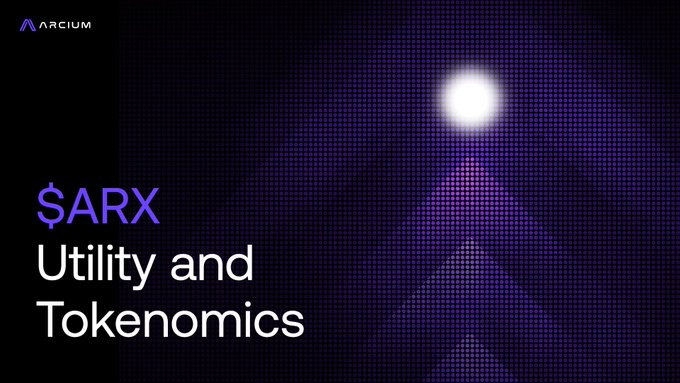 The image features a purple background with white text that reads "SARX Utility and TONOMICS". The text is positioned above an image of a Christmas tree, which has a light shining from its top center. The image also includes a caption below the image that says "So ready for the ARX launch. Few tokens actually have genuine use cases & utility."