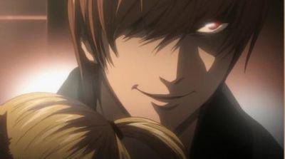 The image shows an anime character with brown hair, a sinister grin, and one red glowing eye, looking down at another character with blonde hair. The menacing expression and dark atmosphere align with the post's suggestion of a "stealth launch," evoking a sense of hidden, intimidating action befitting a covert surprise.