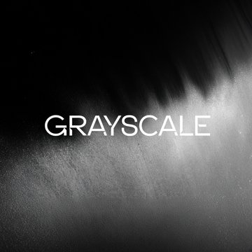 The image features the word "GRAYSCALE" in bold white text against a dark, textured background resembling a grayscale gradient with dusty or smoky effects, visually reinforcing the company's brand name. It complements the post about Grayscale's latest filing to convert its Zcash Trust into an ETF.