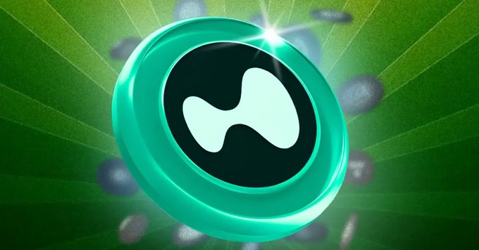 The image shows a green frisbee with a white border, floating above a background filled with small black dots or rocks scattered throughout. The text in front of the frisbee reads "Just now: $HYPE hits its all-time high at ?". This suggests that the frisbee may be related to the hype surrounding a product or service on a particular platform.