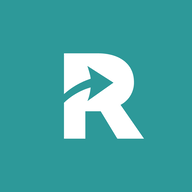 A white stylized 'R' logo with an arrow on a teal/turquoise background.