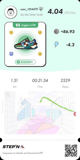The image shows a fitness tracking app with a green screen displaying information about a runner's progress, including their distance traveled, time elapsed, and steps taken. The app also has a map of a city displayed on its screen, which can be used for navigation during runs or as a visual guide to the route being followed.