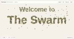 A small, pixelated image displaying the text "Welcome to. The Swarm" on a light background.
