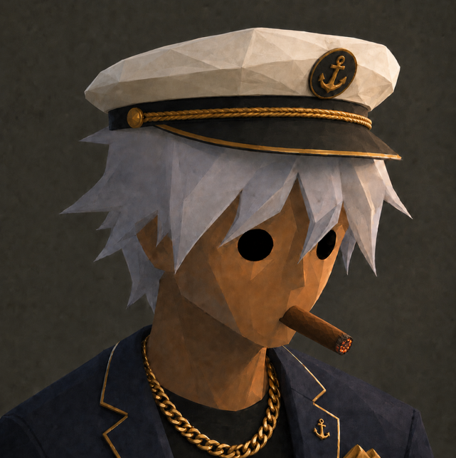 The image features a cartoon character wearing a hat, which appears to be a captain's hat with an anchor emblem. The character has blonde hair and is holding a cigar in their mouth. The caption of the image reads "GOOD MORNING #HBAR Mint goes live tomorrow on @SentX_io and @hashpack Do you have your WL yet?". This suggests that the image might be related to a post about mints or other novelty items, as it is described as a "good morning" caption.