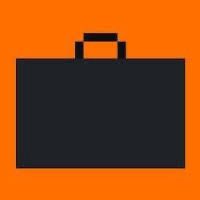A dark gray briefcase icon on an orange background, symbolizing the business and financial success highlighted in the post about StonkBrokers' productive week of partnerships and new feature launches.