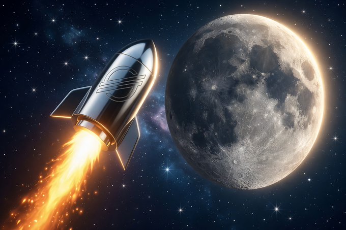 The image depicts a rocket flying through space with a large moon behind it. The rocket appears to be emitting a bright orange flame or fire coming out of its back, creating an intense visual effect against the backdrop of the night sky. The caption above the image reads "XLM Explodes as institutional finance moves deeper into the crypto market just received a massive signal: tokenized finance is no longer an experiment—it's becoming reality". This suggests that there might be a significant development or event related to cryptocurrency and institutional finance in the making, which could potentially impact the financial landscape.

The rocket flying past the moon symbolizes progress and innovation, while the explosion of the rocket represents the rapid growth and expansion of new technologies like cryptocurrencies. The image serves as a reminder that change is constant and can happen at any moment, even in industries such as finance where traditional practices are being challenged by emerging trends and disruptive innovations.

The caption above the image provides context to the scene, highlighting an important milestone or development related to the crypto market and its impact on institutional finance.