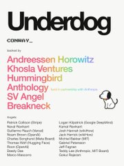 This image is the header/logo for "Underdog," a Convex-hosted podcast, featuring guests including Andreessen Horowitz, Khosla Ventures, Hummingbird, Anthropic, SV Angel, and Brexknock, with the host listed as @0xSigil. The podcast branding relates to the accompanying post by suggesting @0xSigil discusses frontier AI's cyber capabilities and their implications for data and the economy within this Underdog podcast context.