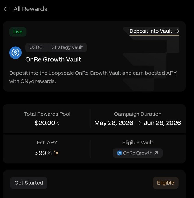 The image shows a black screen with white text that displays details about an app called "Campaigns" which offers a rewards program for users at Exponent Finance. The app was launched recently, with "Exponent v2 just went live." Users who join the campaign can expect to receive a 100% APR and 4x point boost on their deposits within the Vault. The post also mentions that "the campaign is already live" and suggests checking out the app or signing up for the rewards program. The image focuses on the app details, with no text beyond that information.