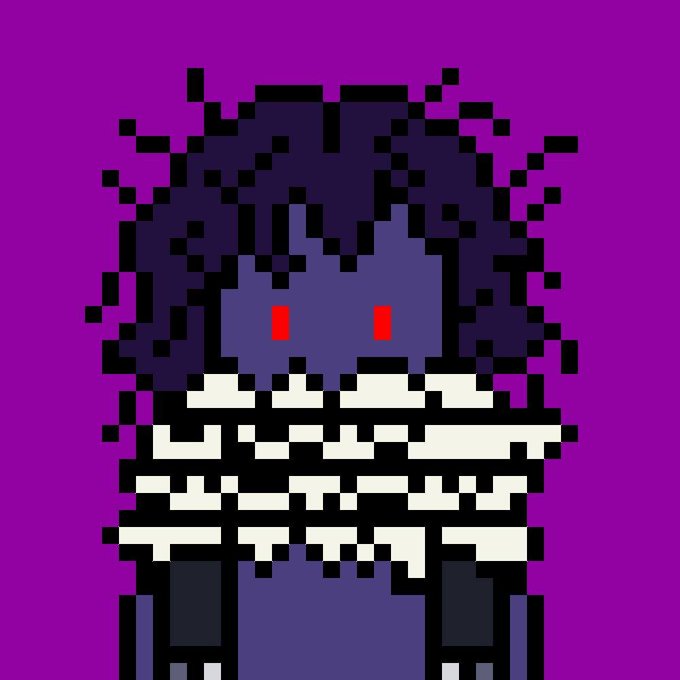 A pixel art character with glowing red eyes and a dark, glitchy aura stands against a vivid purple background, fitting the dark, mysterious aesthetic of the Blnk NFT mint announcement. The image serves as promotional artwork shared by AlphaGEMs to mark their coverage of the 2PM UTC guaranteed mint event.