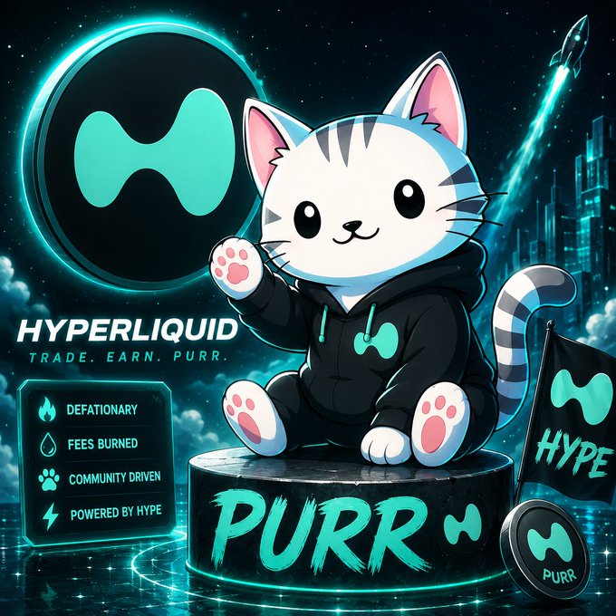 The image features a cartoon cat sitting on top of a pedestal with the words "PURR" written on it. The cat appears to be wearing a hoodie and has its paws raised, as if posing for a photo or giving a speech. In the background, there is a logo that says "HYPERLINK", which could possibly be related to the content of the image.