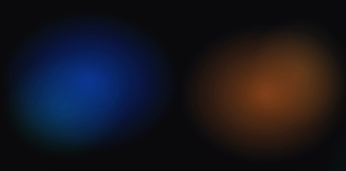 The image features a black background with two circles of different colors - one blue and one orange. The blue circle appears larger than the orange one, creating an interesting visual effect. The caption below the image reads "Elitra x @bark_swap ve(3,3) + memeonomics on @DogeOS bark, swap, repeat on auto with Elitra much vote." This suggests that the image is related to a discussion or post about the blue and orange circles.