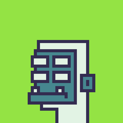 A simple pixel-art style icon depicting an electric meter or utility box on a bright green background.