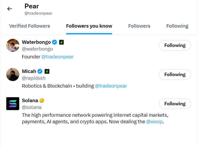 A screenshot of a social media post from Twitter featuring information about a free trading platform called @tradeonpear, which allows followers to see successful traders' trades and copy them for free. The post also mentions that there are no cost involved and provides a link with further details regarding how to join.