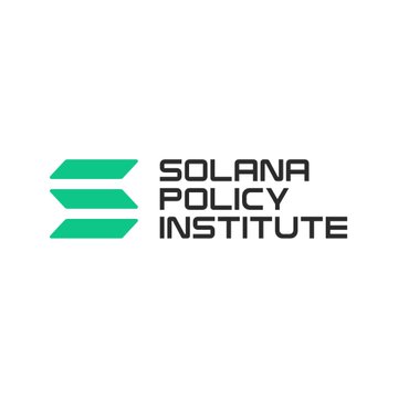 The image displays the logo of the **Solana Policy Institute**, featuring three green horizontal bars stacked above the dark text "SOLANA POLICY INSTITUTE." This branding corresponds to the organization mentioned in the post, which is actively advocating for the Senate to pass the CLARITY Act before the August 7 recess.