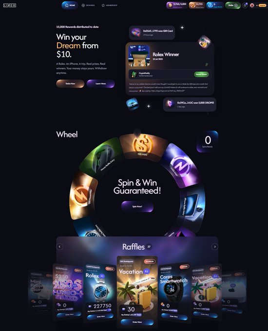 The image shows a website called "wheeels & winnings" with a spinning wheel game as its main feature, which is designed for playing games online. The website also offers various rewards and prizes that can be won by participating in the game.