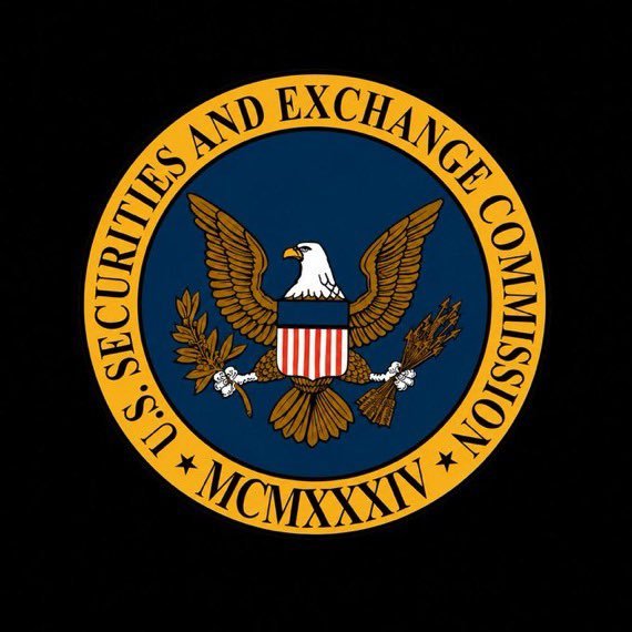 The seal of the U.S. Securities and Exchange Commission, dated MCMXXXIV (1934), is displayed against a black background, symbolizing the regulatory body referenced in the post about delayed crypto regulation and Injective's proactive SEC filing as a transfer agent for onchain securities.