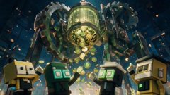 A group of small, blocky robot-like figures with glowing screens on their chests stand before a large, imposing mechanical figure in a space-themed environment. The image appears to be a promotional graphic or meme about a cryptocurrency project, with the text referencing "Garri" and "Pink," likely referring to a token or coin launch.
