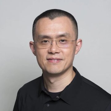 The image shows a man with short dark hair and glasses, wearing a black polo shirt against a plain gray background. There is no visible text or connection to the BNB Chain announcement in the accompanying post.