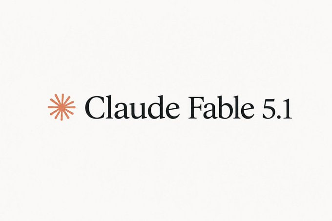 A logo with an orange asterisk/burst symbol next to the text 'Claude Fable 5.1' on a white background.