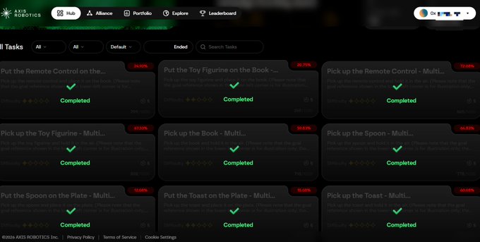The image shows a computer screen displaying a progress bar with green checkmarks for completed tasks. The progress bar spans across the entire width of the screen, indicating that all tasks have been successfully finished or are currently being worked on. The background color is black, which contrasts with the green checkmarks and makes them stand out prominently.