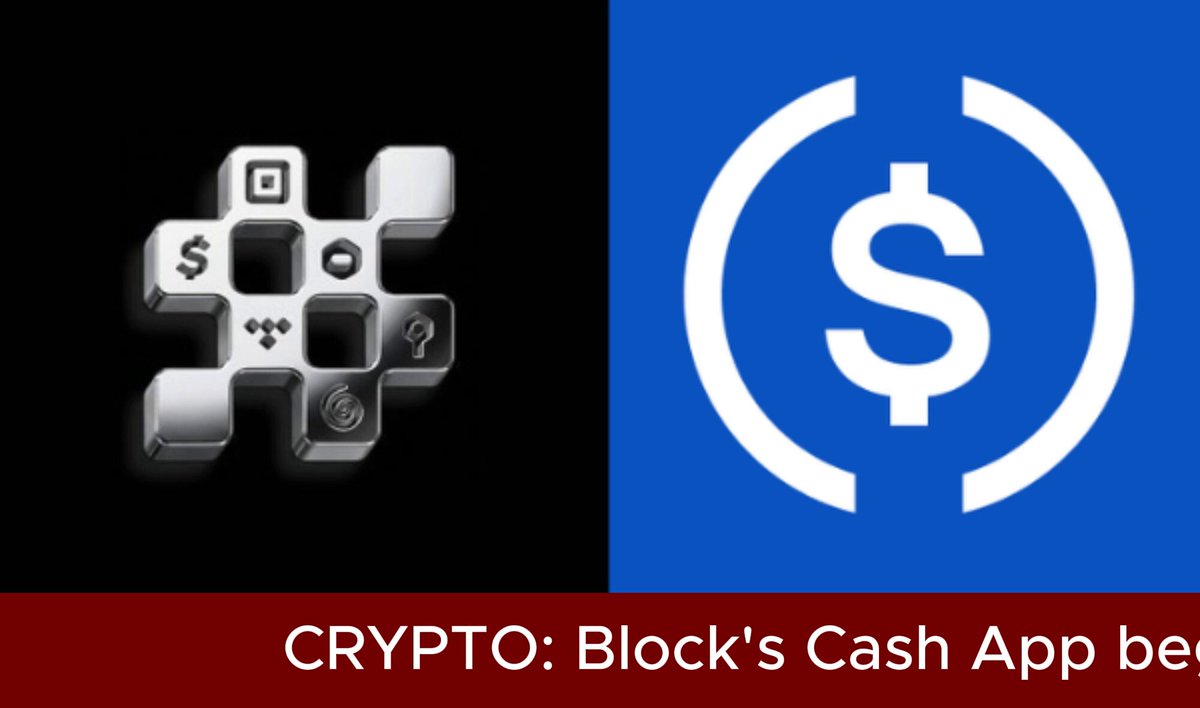 The image shows two logos side by side, one for a cryptocurrency called "Crypto" that features white and black puzzle pieces, while the other logo represents a different form of payment app named "Block's Cash App". The Cryptopuzzle logo is displayed on a dark background, and both logos are placed against a light gray background. The text in the image reads: "CRYPTO Block's Cash App turned into a stablecoin rail for 60M users Block's Cash App started a phased USDC rollout today, with about 25% of its nearly 60 million users live now and full coverage targeted by the end of the week." This message relates to the cryptocurrency app discussion as it highlights how "Block's Cash App" is revolutionizing the payment experience.