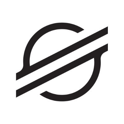 A minimalist black-and-white Stellar (XLM) logo, featuring two intersecting diagonal lines crossing through a circular emblem, accompanies a post celebrating Stellar's new throughput record of 217.4 transactions per second.