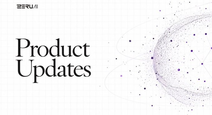 A product update banner featuring the 'BERUMI' logo in the top left corner, with decorative purple dots forming a swirling sphere design on the right.