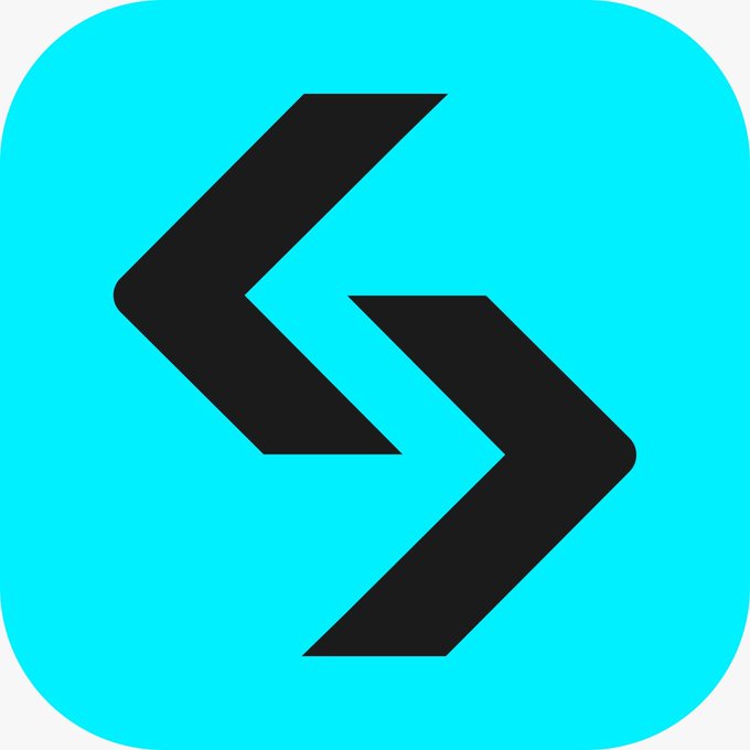 A bright cyan app icon featuring a black stylized "S" logo formed by two interlocking arrow shapes. The image represents Bitget, the cryptocurrency exchange, as the company announces its plans to enter the US market independently of the Clarity Act.