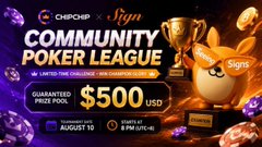 A promotional graphic advertises a 'GRPOPI x Sign Community Poker League' with a guaranteed prize pool of $500 USD.