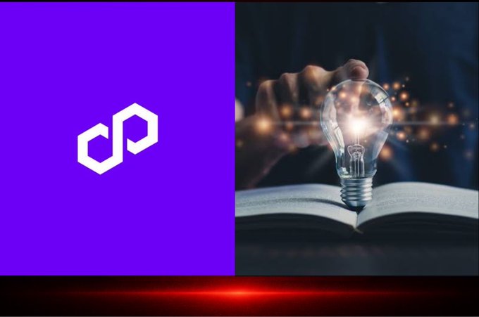 A split image with a purple logo on the left and a photograph on the right showing a hand holding a glowing lightbulb above an open book.