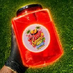 The image features a hand holding up a red jar filled with fruit juice, likely containing a product from Shuriken Labs called "Solana Dive". The jar has a label that says "Shuriken Labs Daily Dumpster Dive" on it, indicating that this is a daily dumpster dive for unique and interesting items.

The image also includes text that reads: "This is not financial advice. Focus on what is in the image and how it relates to the post".