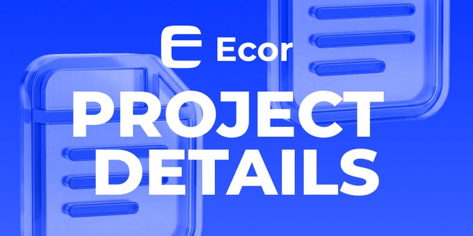 A blue promotional graphic displays 'PROJECT DETAILS' with a partial 'Ecor' logo at the top.
