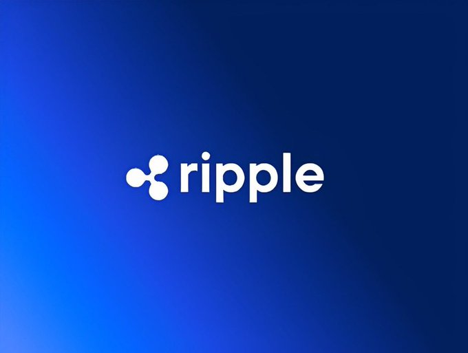 A logo on a blue gradient background featuring a white three-circle symbol next to the word 'ripple' in lowercase white letters.