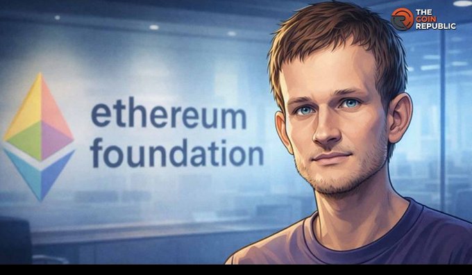 An illustration of Vitalik Buterin (Ethereum co-founder) next to the Ethereum Foundation logo, watermarked 'The Coin Republic'.