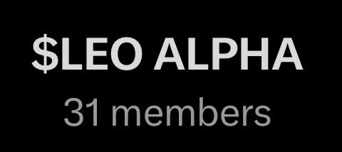 A group/community header displaying '$LEO ALPHA' with '31 members' in white text on a black background.