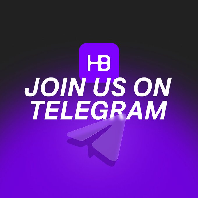 A purple graphic promoting the HEEBOO Telegram channel, featuring the "HB" logo, a paper plane icon, and the text "JOIN US ON TELEGRAM." The image aligns with the post by visually inviting viewers to connect with HEEBOO's official Telegram community for updates and discussions.