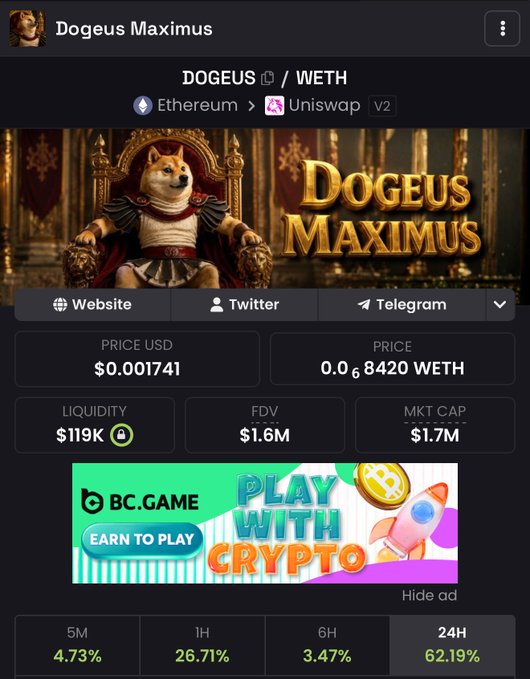The image shows a screenshot of a website that allows people to play games using cryptocurrencies, such as Bitcoin. The main focus of the image is a post on the website where Dogeus Maximus is being promoted as the only game one can play with Crypto, making it stand out among other game options available. This post also includes a list of the games that utilize Cryptos, highlighting some popular options for players interested in using cryptocurrencies to play games. The main screenshot displays the website's header and the list of game options, with text and graphics showcasing what makes Cryptos suitable for gaming purposes.
