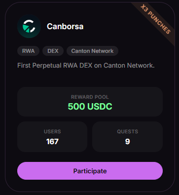 The image displays a computer screen with an email sent by Canborsa. The email contains information about a rewards pool for participating in a competition or event, featuring a purple background that stands out against the black and white text.