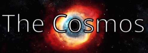 The image features a banner with the words "The Cosmos" written in white letters against a dark background, which appears to be a starry night sky or a nebula. The text also includes some numbers and symbols related to the network snapshot posted on the website.
